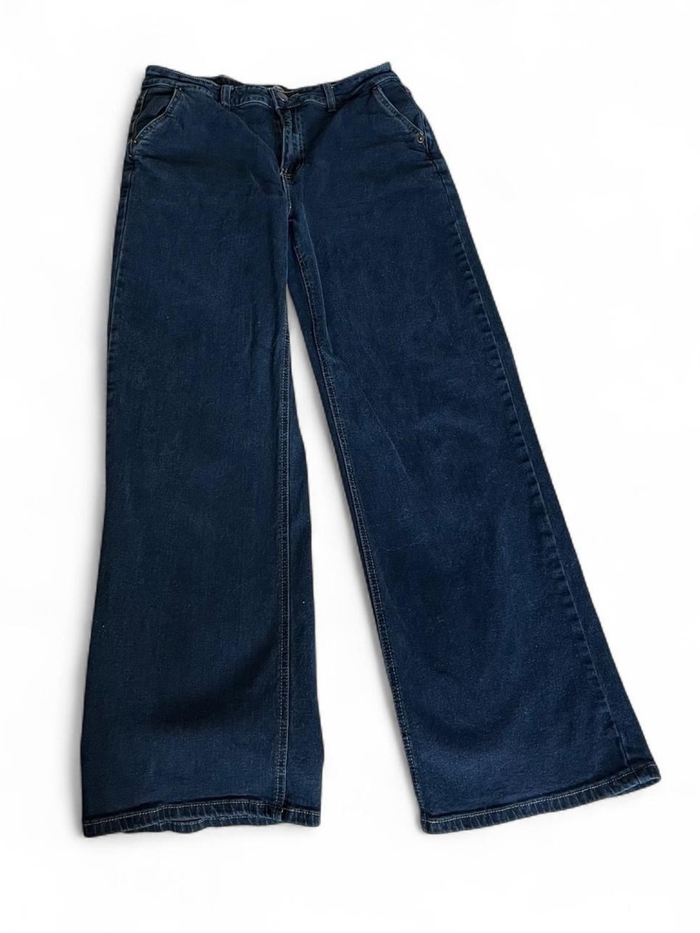 LIVØM navy blue wide leg jeans